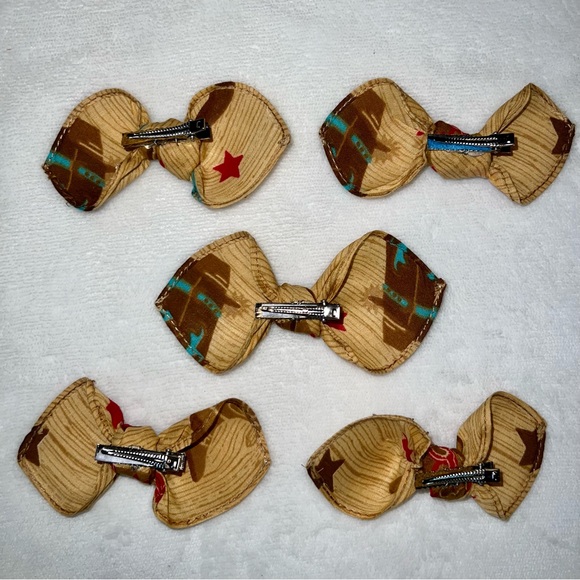 Cowboy Boots Western Bandana Knotted Hair Bow - Picture 10 of 11